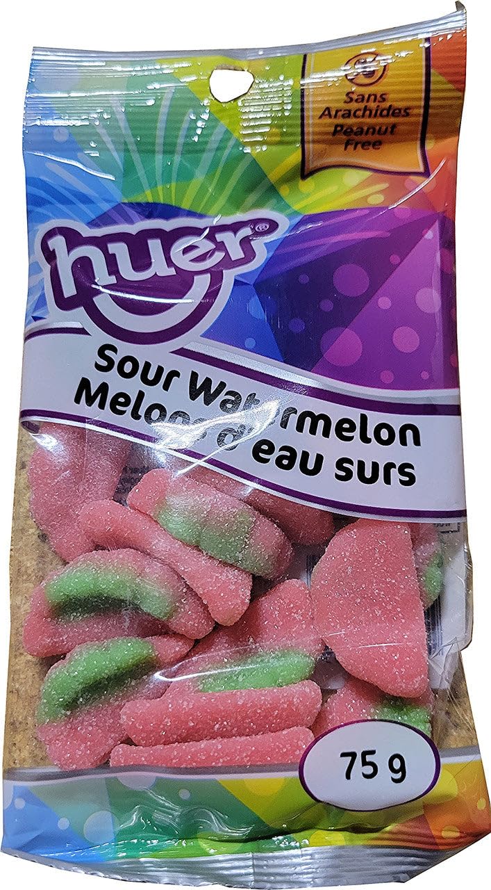 Huer Sour Watermelon Gummy Candy, 75g/2.6 oz