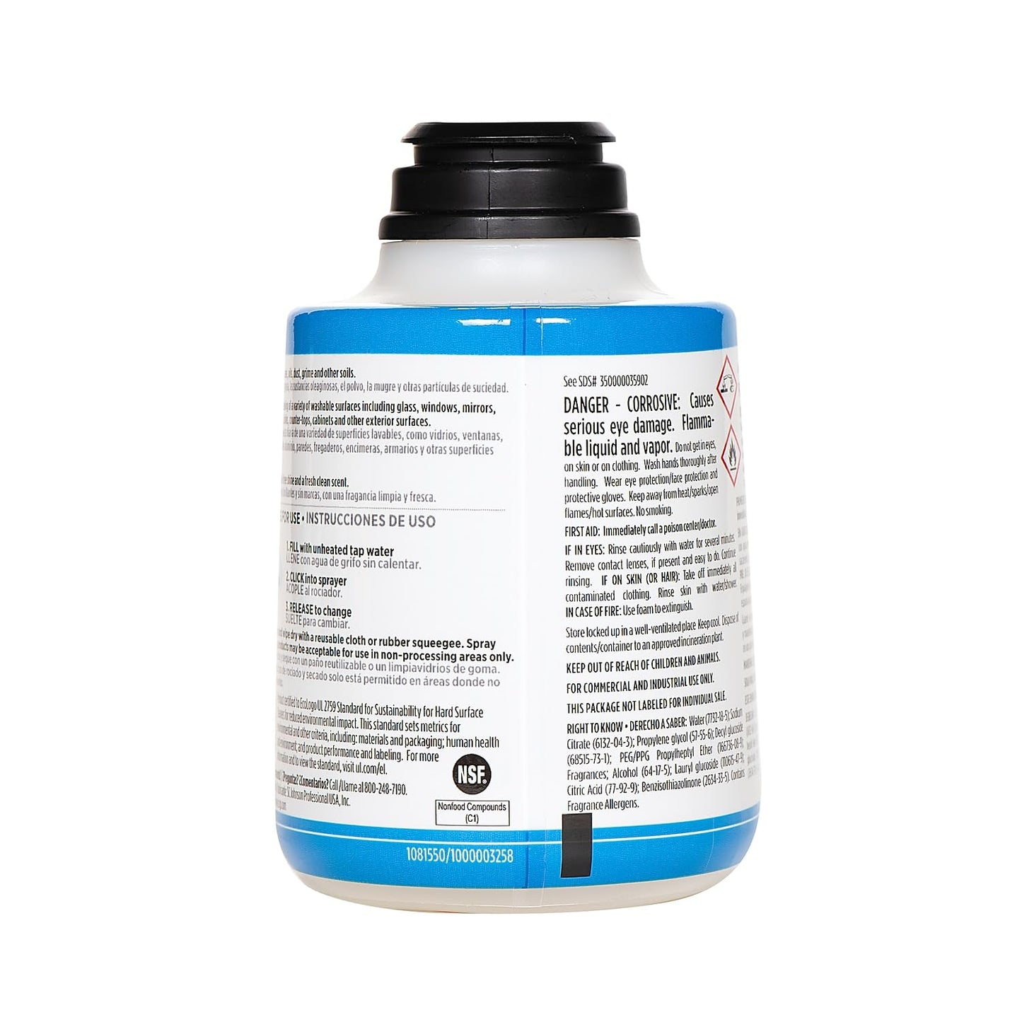 SC Johnson Profesional TruShot 2.0 Glass & Multi-Surface Cleaner, Clean Fresh Scent, 10 oz., 4/Pack (315272)