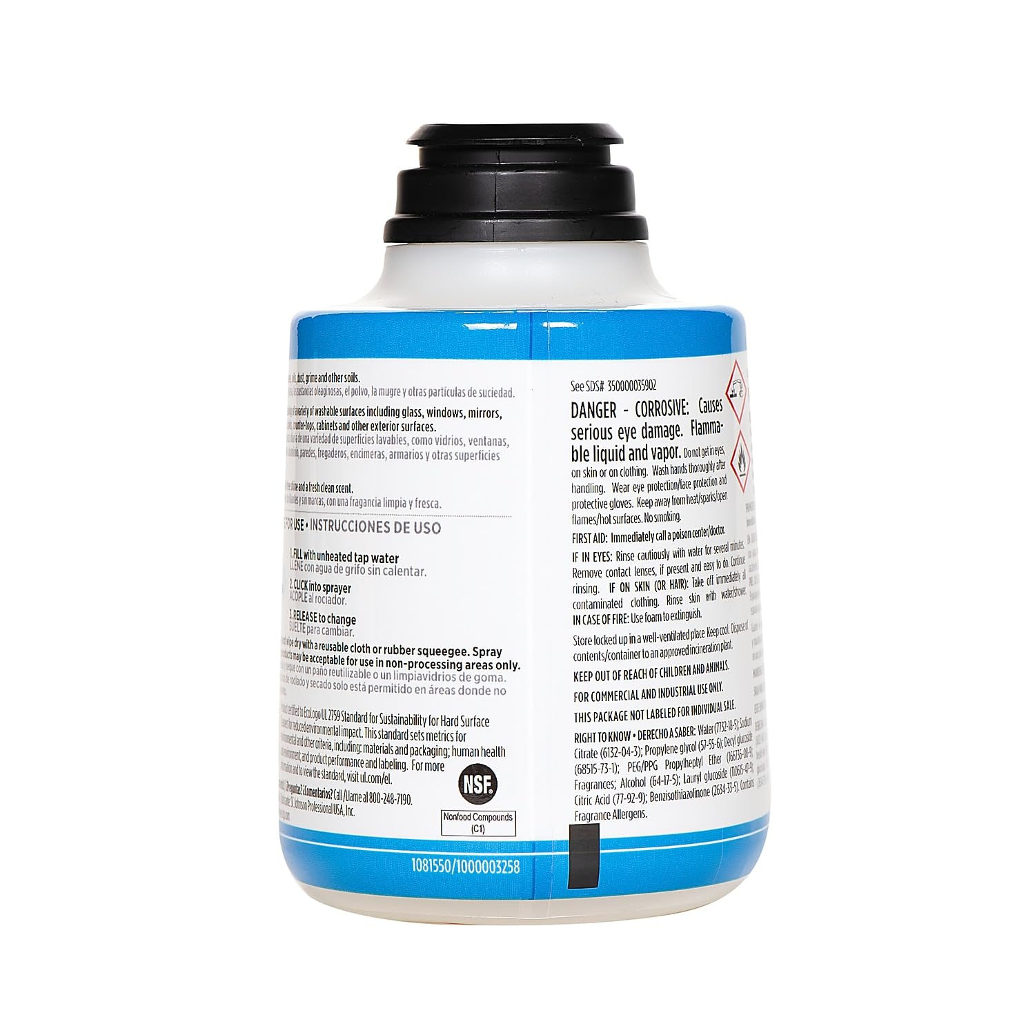 SC Johnson Profesional TruShot 2.0 Glass & Multi-Surface Cleaner, Clean Fresh Scent, 10 oz., 4/Pack (315272)