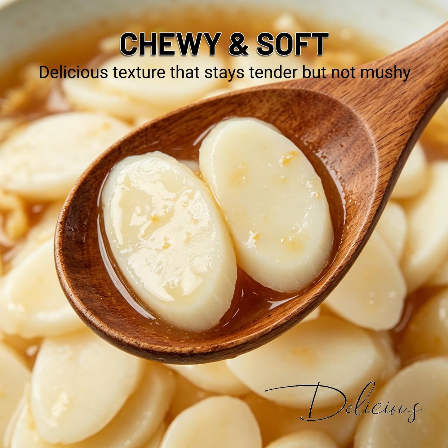 APEXY Sliced Korean Rice Cakes for Tteokguk Soup, Authentic Chewy Oval Rice Cake Slices, Gluten Free Korean Rice Cakes for Hot Pot, Stir Fry & Asian