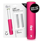 Flint Classic Pink Retractable Mini Lint Roller with 90 Extra Sticky Sheets, Small and Portable Lint Roller, Ideal Pet Hair Remover, Travel Lint