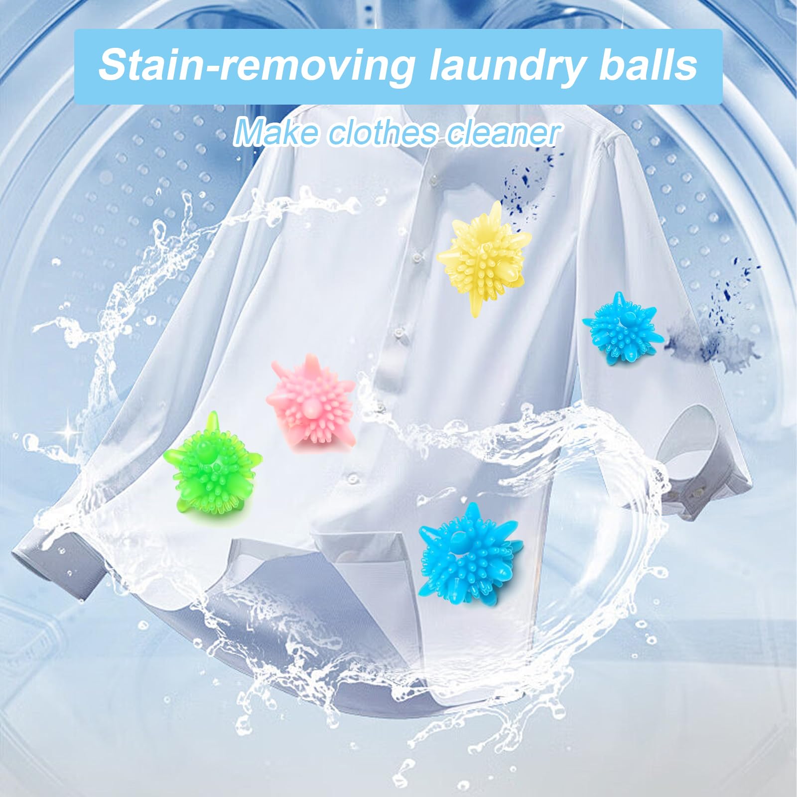 Shuielai Washing Machine Laundry Balls 5 Pack - Soft PVC Anti?Tangle & High Friction Wash Balls for Deep Stain Removal, Reusable Washer Balls for All