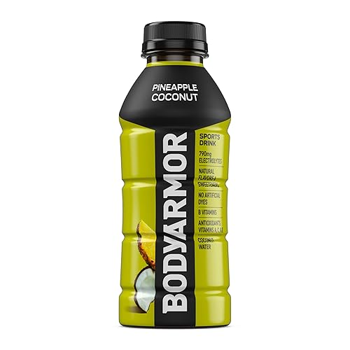 BODYARMOR Sports Drink, Pineapple Coconut, Electrolyte Drink Hydration, 16 Fl Oz Bottles (12 Pack), Flavored Coconut Water with B Vitamins