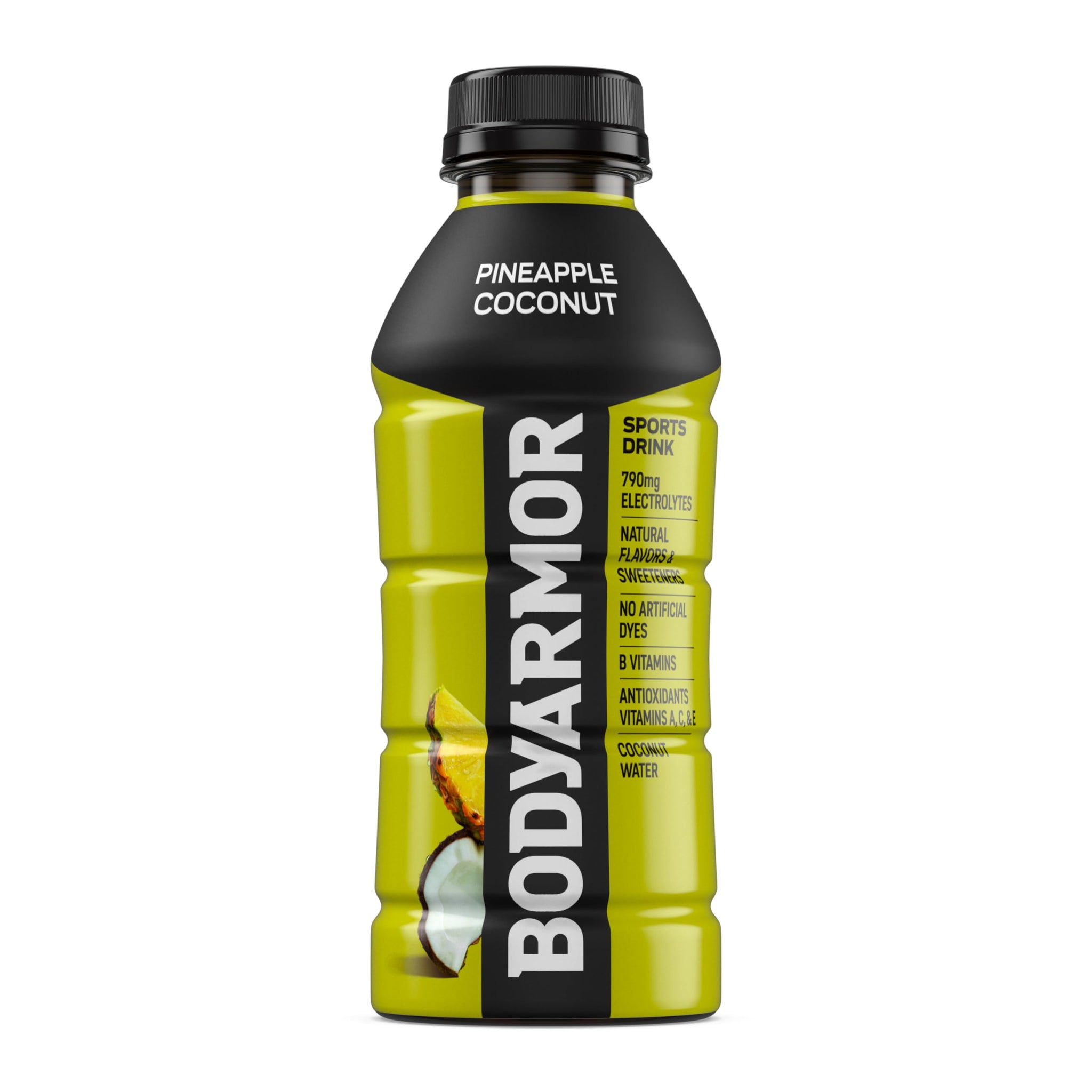 BODYARMOR Sports Drink, Pineapple Coconut, Electrolyte Drink Hydration, 16 Fl Oz Bottles (12 Pack), Flavored Coconut Water with B Vitamins