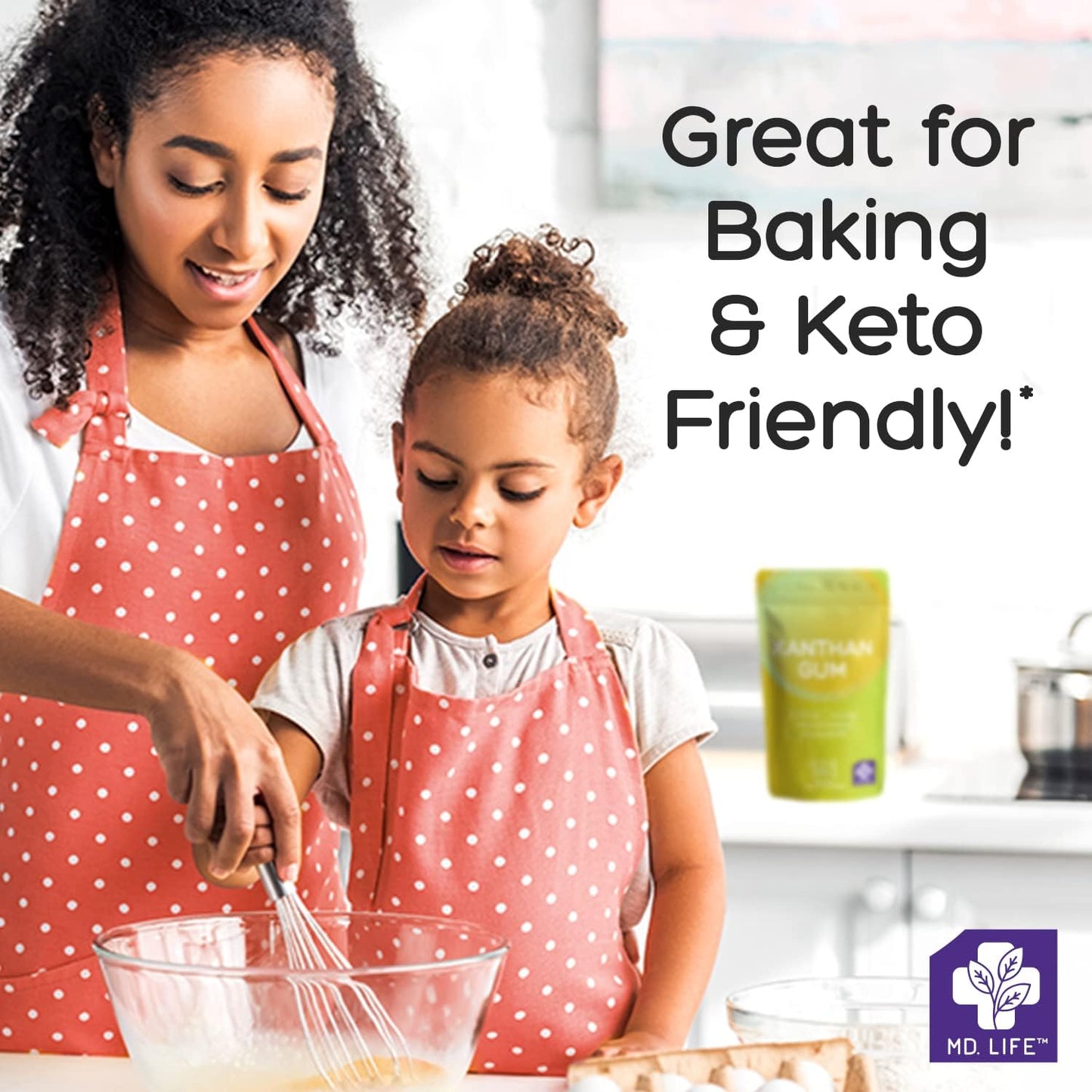 MD. Life Xanthan Gum for Baking Keto - 12 Ounces - 100% Natural Xanthan Gum Powder - Keto Friendly & Gluten Free - Carb Free Xanthan Gum for Baking
