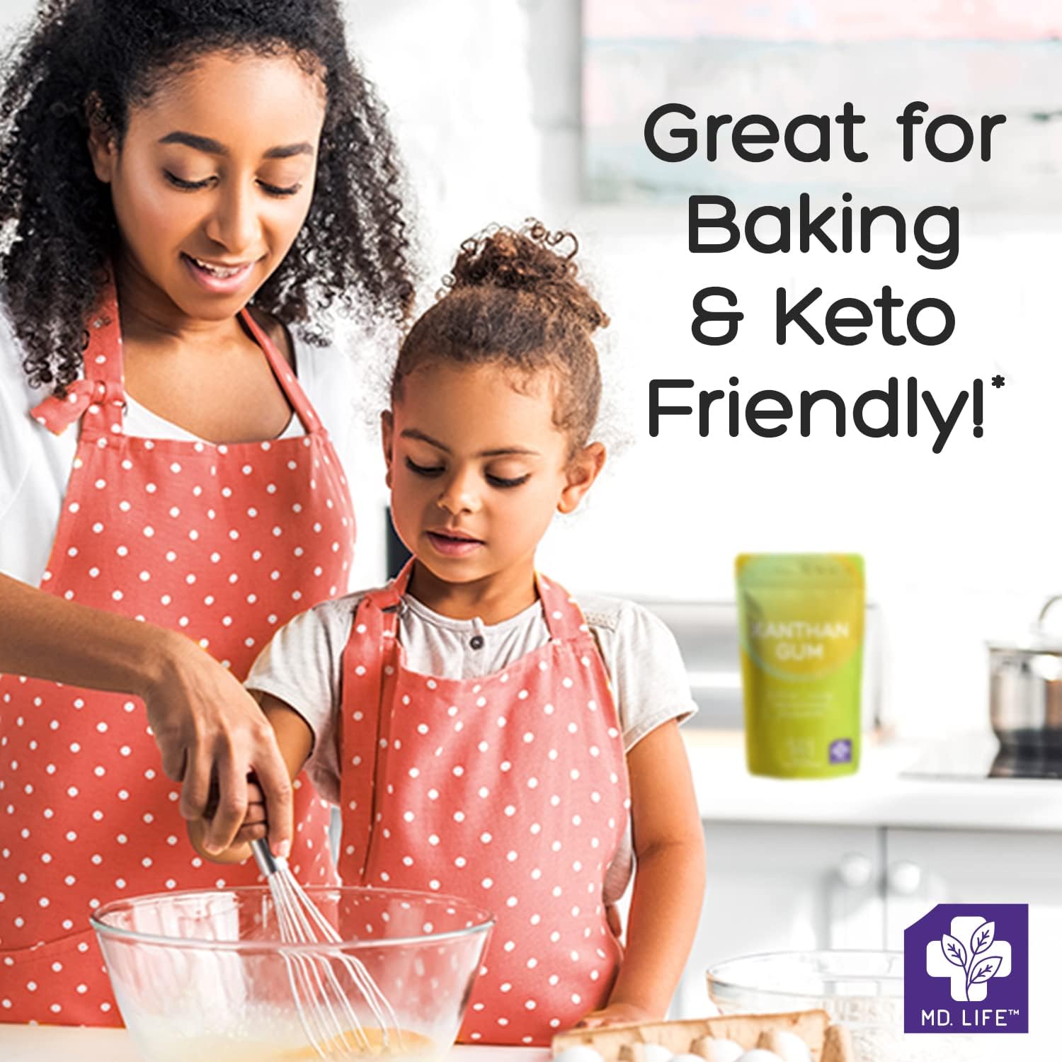 MD. Life Xanthan Gum for Baking Keto - 12 Ounces - 100% Natural Xanthan Gum Powder - Keto Friendly & Gluten Free - Carb Free Xanthan Gum for Baking