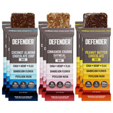 Defender Vegan Protein Bar, Variety Pack, Plant Based Snack or Breakfast Bars, Psyllium Husk, Dandelion Root, High Fiber, Non GMO, Kosher, No Stevia