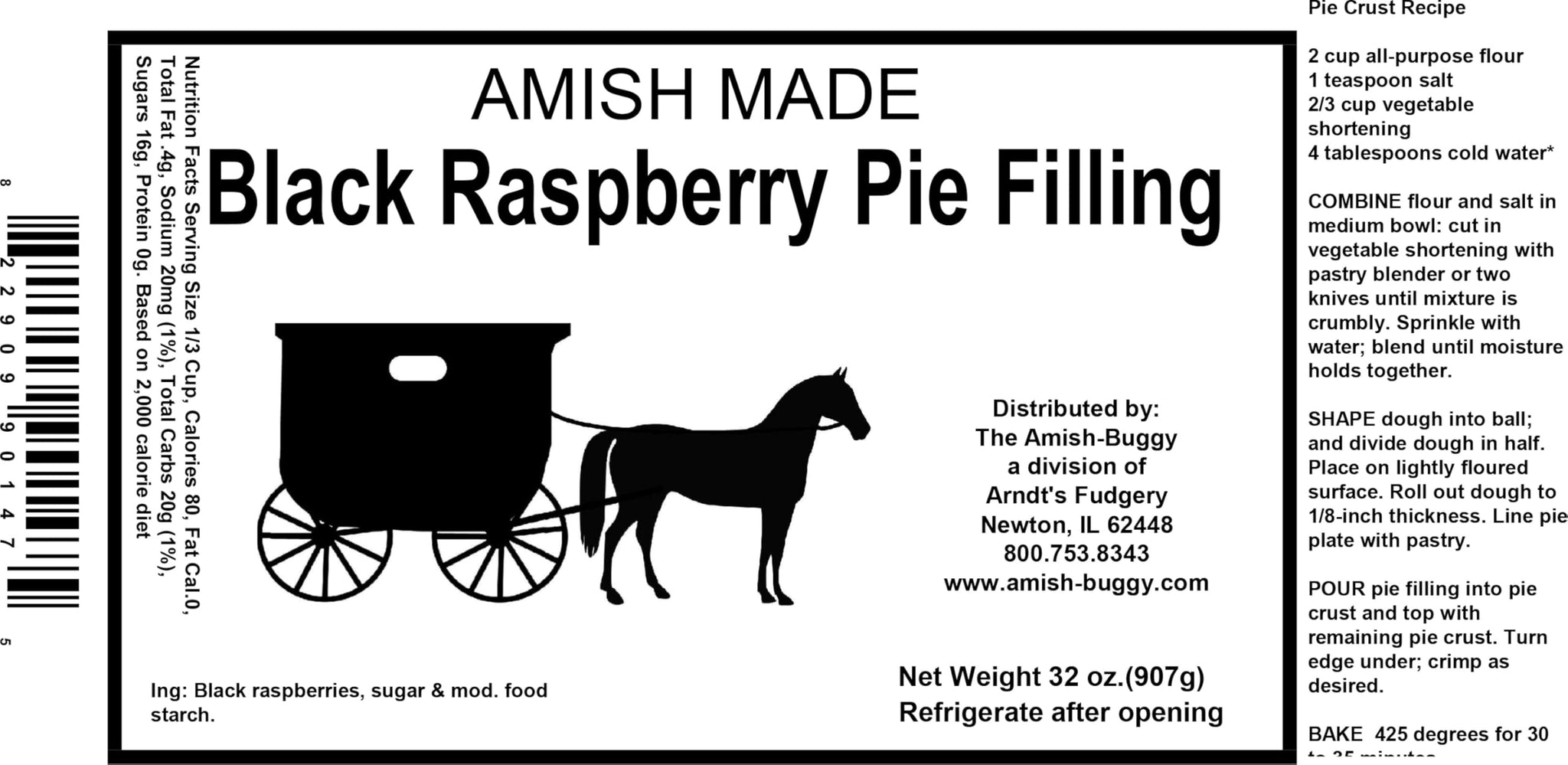 Amish Pie Filling and Topping (Black Raspberry)