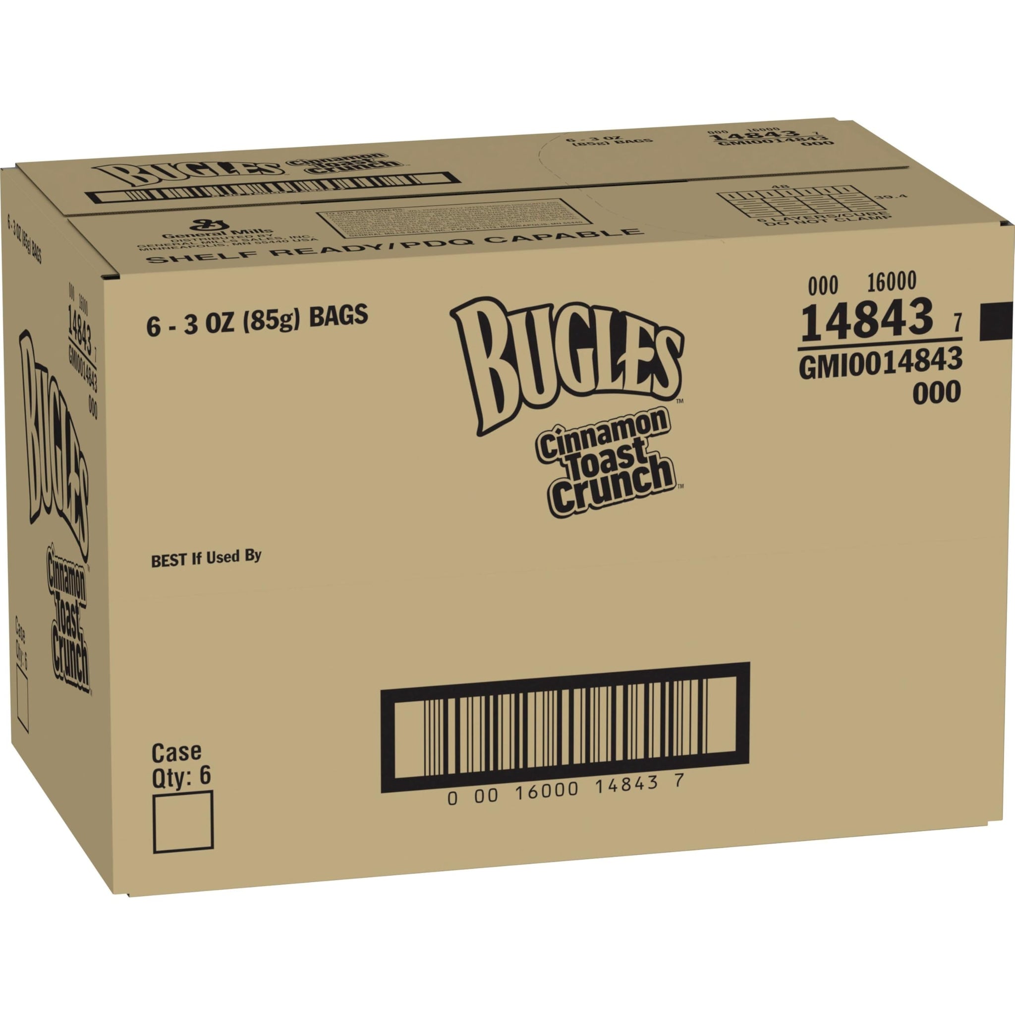 Bugles Corn Snacks, Sweet and Salty Churro, 3 Oz (Pack of 6)