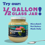 Wilderness Poets, Raw Macadamia Nut Butter - Vegan, No Salt (8 Ounce) - Glass Jar