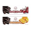 Sweet Candy Dark Chocolate Orange & Cherry Sticks - Chocolate Covered Candy - Orange & Cherry Flavors With Chocolate Coating - Old Fashioned Sweet