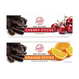 Sweet Candy Dark Chocolate Orange & Cherry Sticks - Chocolate Covered Candy - Orange & Cherry Flavors With Chocolate Coating - Old Fashioned Sweet