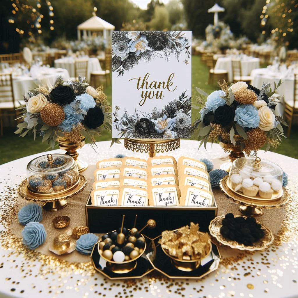 Thank You Cookies Gold Black Elegant Classy Appreciation Treats Party Favors Gift Basket for Teachers Employees Nurses | 24 Pack Individually Wrapped