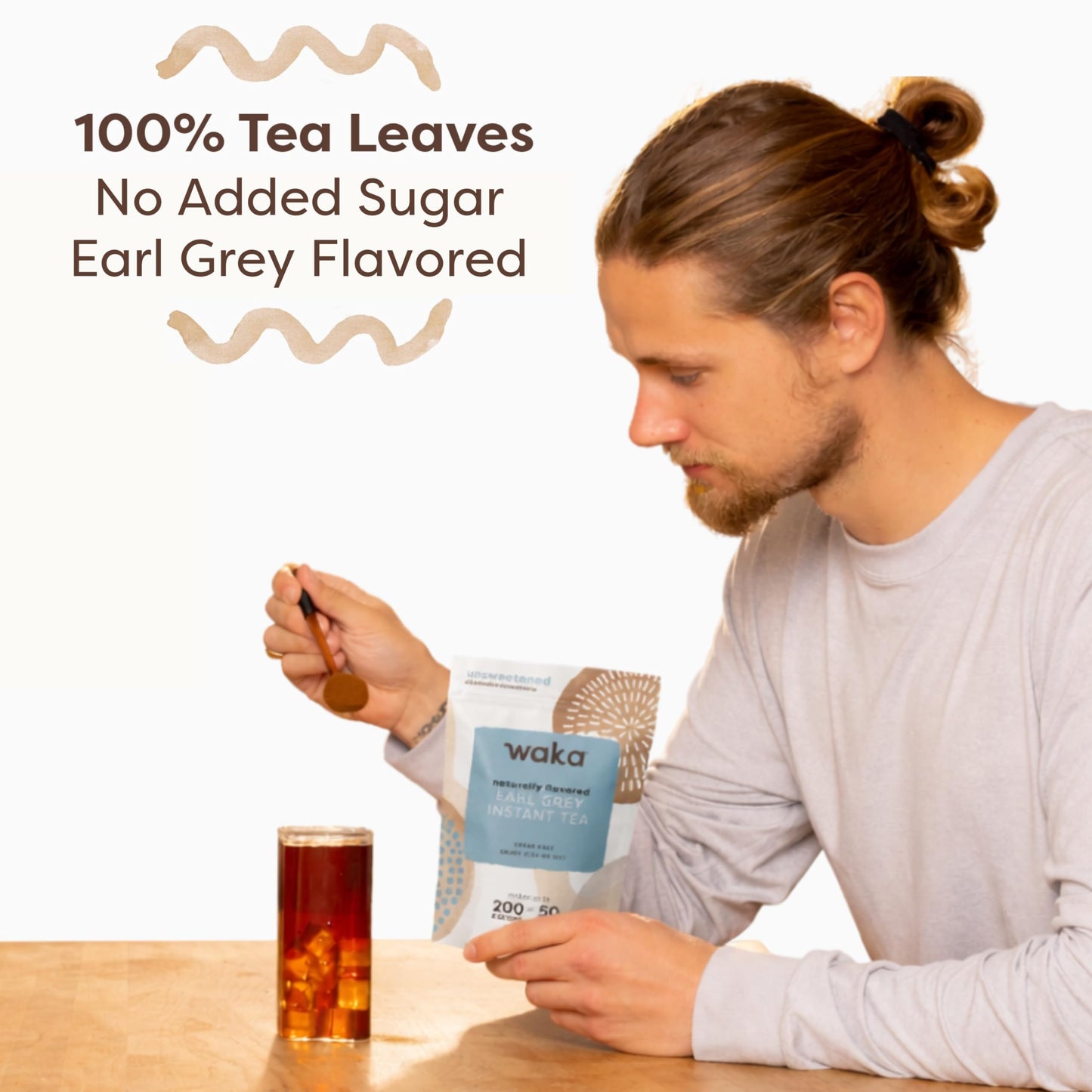 Waka Instant Black Tea Mix, Earl Grey - Black Tea and Pleasant Bergamont Flavor, Unsweetened Powder for 50 Quarts or 200 Cups - Easy and Quick Hot or