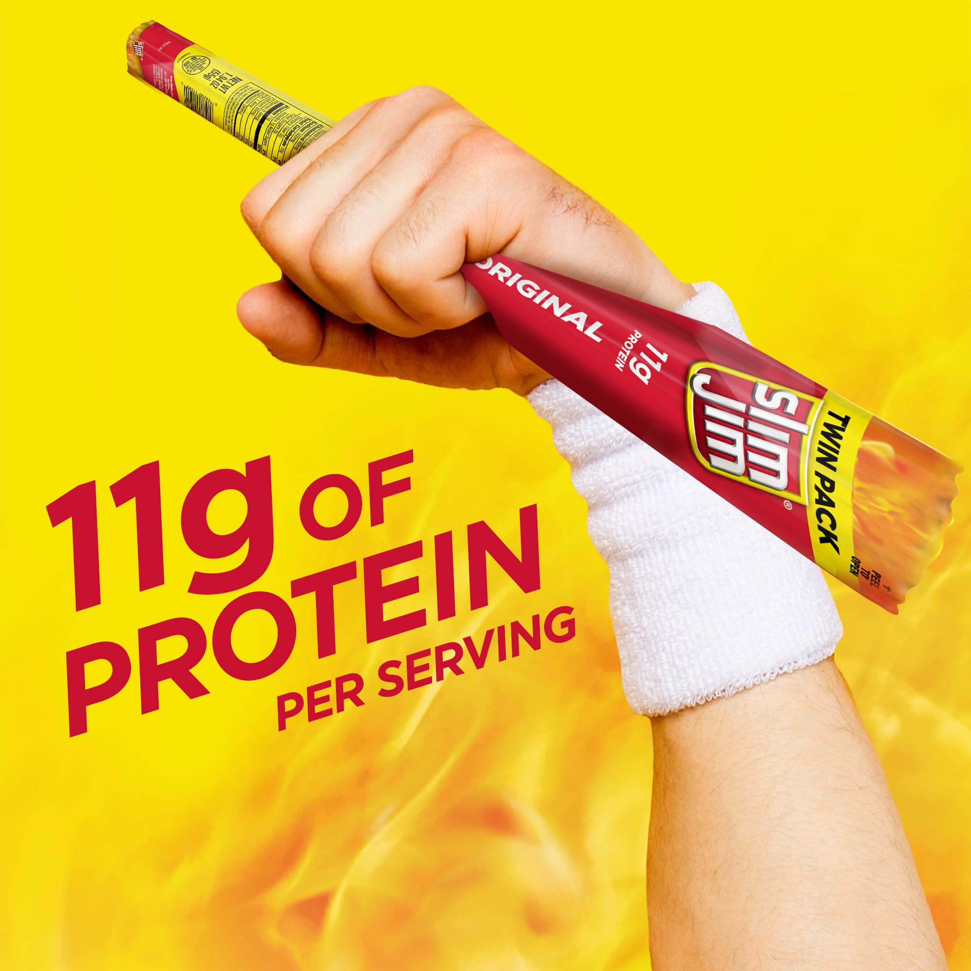 Slim Jim Smoked Meat Sticks, Original Flavor, 6g Protein Per Stick, Twin Pack, 1.94 oz. (24 Count)