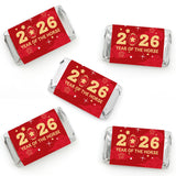 Big Dot of Happiness Lunar New Year - Fortune Mini Candy Bar Wrapper Stickers - 2026 Year of The Horse Small Favors - 40 Count