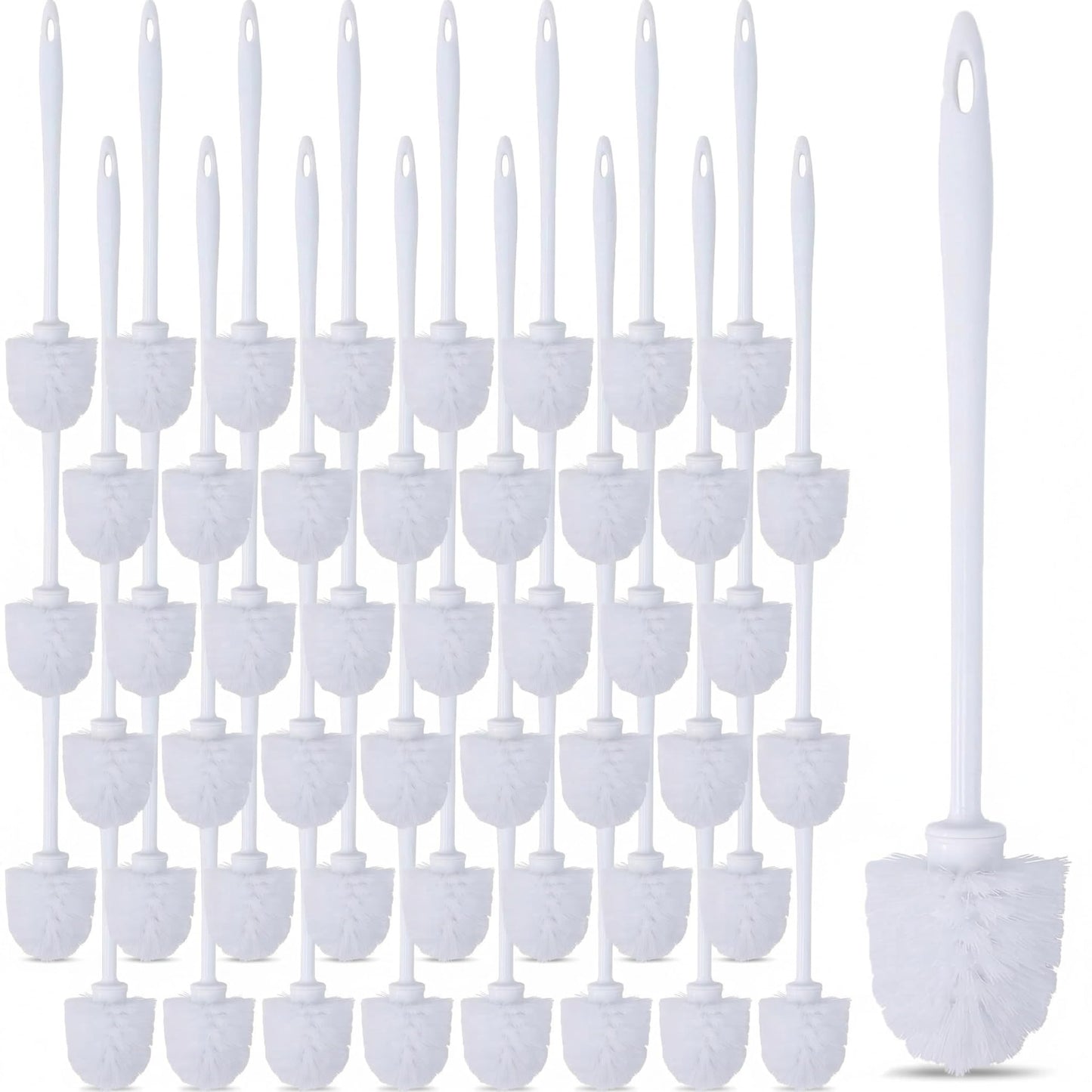 Enjamyo 50 Pcs Toilet Brushes, 14.2 Inch Long Plastic Handled Cleaning Scrubber, Heavy Duty Toilets Scrubber Brush, Toilet Bowl Brush for Bathroom