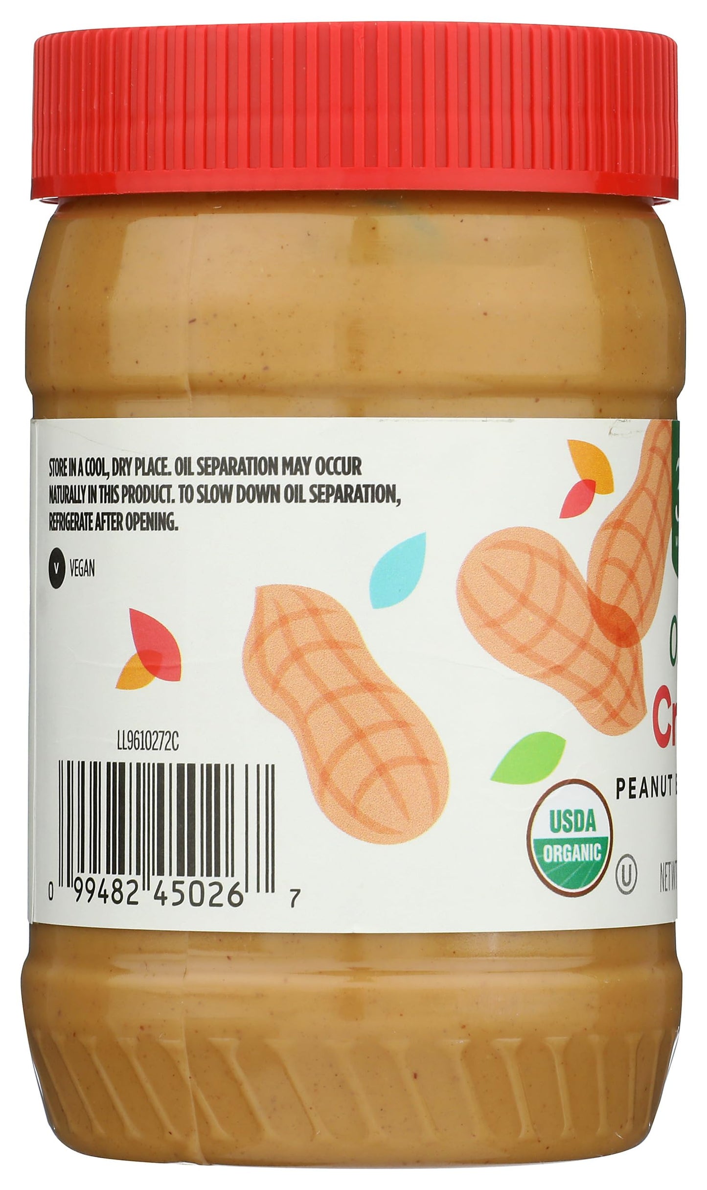 365 by Whole Foods Market, Organic Creamy Peanut Butter Spread, No Stir, 16 Ounce