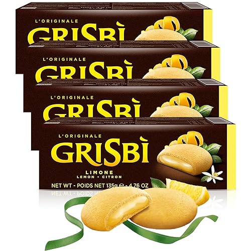 Grisbi Lemon Shortbread by Pasticceria Matilde Vicenzi, Sweet Lemon Cream Filled Patisserie Pastry Cookie, All-Natural, Kosher Dairy, Made in Italy