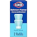 Clorox Bathroom Foamer Refill Cartridge for Clorox Bathroom Foamer Reusable Spray Bottle, Household Essentials, Fresh Scent, 2 Spray Refills