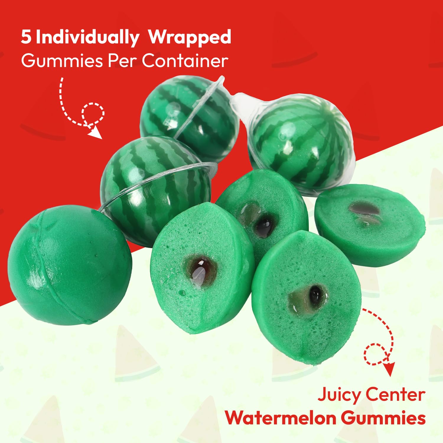 Raindrops Gummy Watermelon Mini Candy - 3.17 Oz Box, 5 Pieces (Pack of 1) - Unique Watermelon Gummies - Individually Wrapped Candy - Perfect