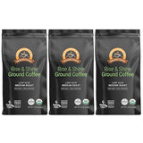 Alex's Low Acid Organic Coffee 12oz Bag - Rise and Shine Fresh Ground (Pack of 3)