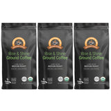 Alex's Low Acid Organic Coffee 12oz Bag - Rise and Shine Fresh Ground (Pack of 3)