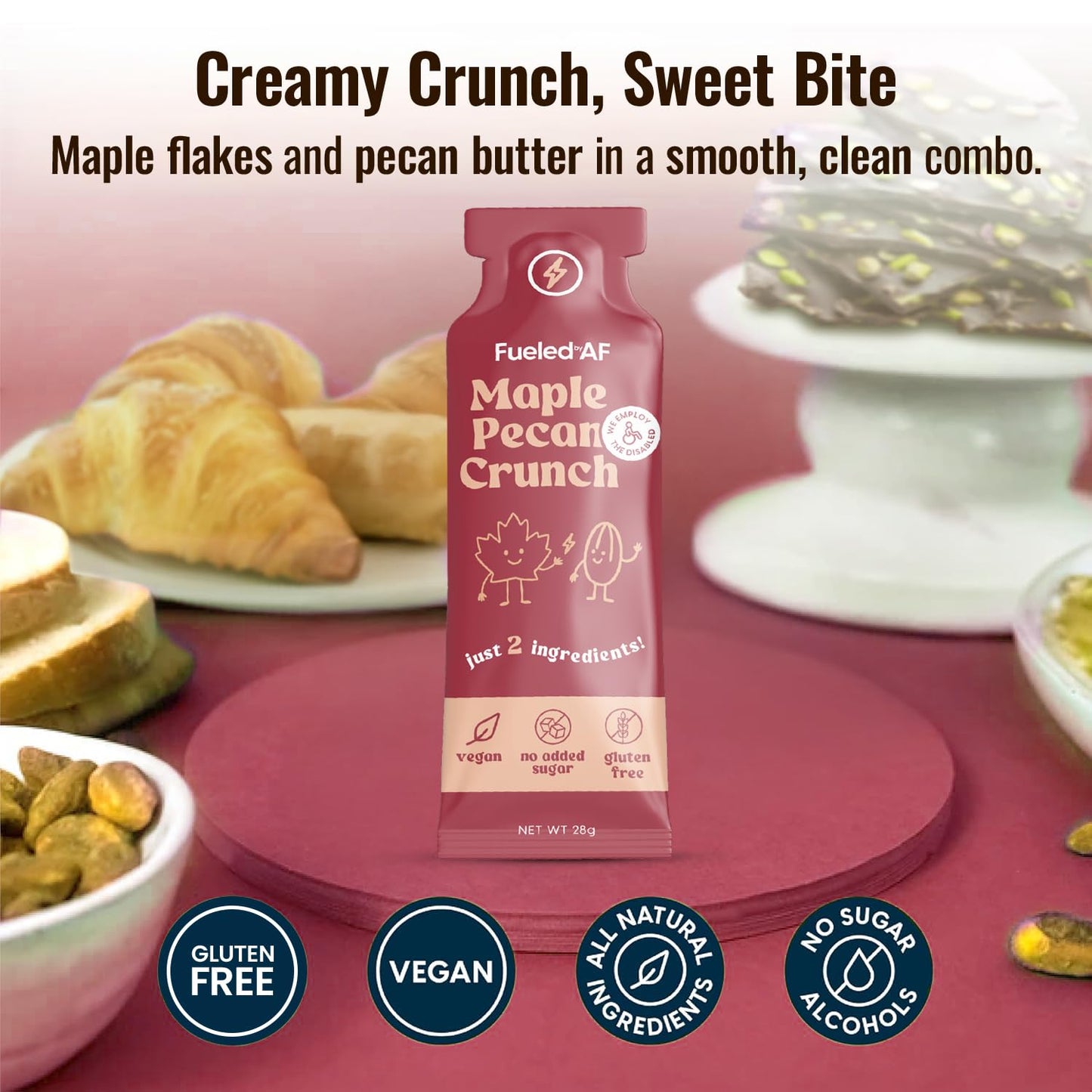 Fueled AF Vegan, Keto, and Paleo Friendly, 8 Pouches (8 oz each) (8 Ounce (Pack of 8), Maple Pecan Crunch Butter)