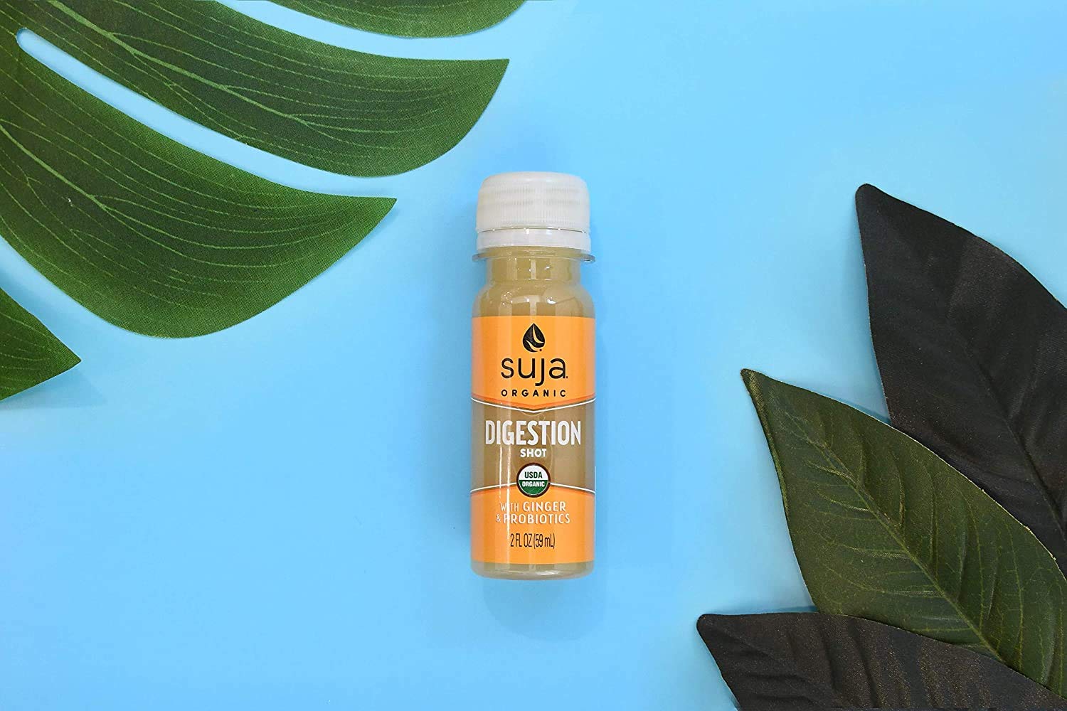 Suja Organic Cold-Pressed Digestion Shot with Ginger and Probiotics, 2 Fl Oz (Pack of 15)