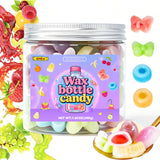 7.05 Oz Fruity Wax Candy, Chewable Fruit Flavor Liquid Burst Filling Wax Bottle Candies, Ideal for ASMR Snacks Viral TikTok Treats, Parties & Gifts