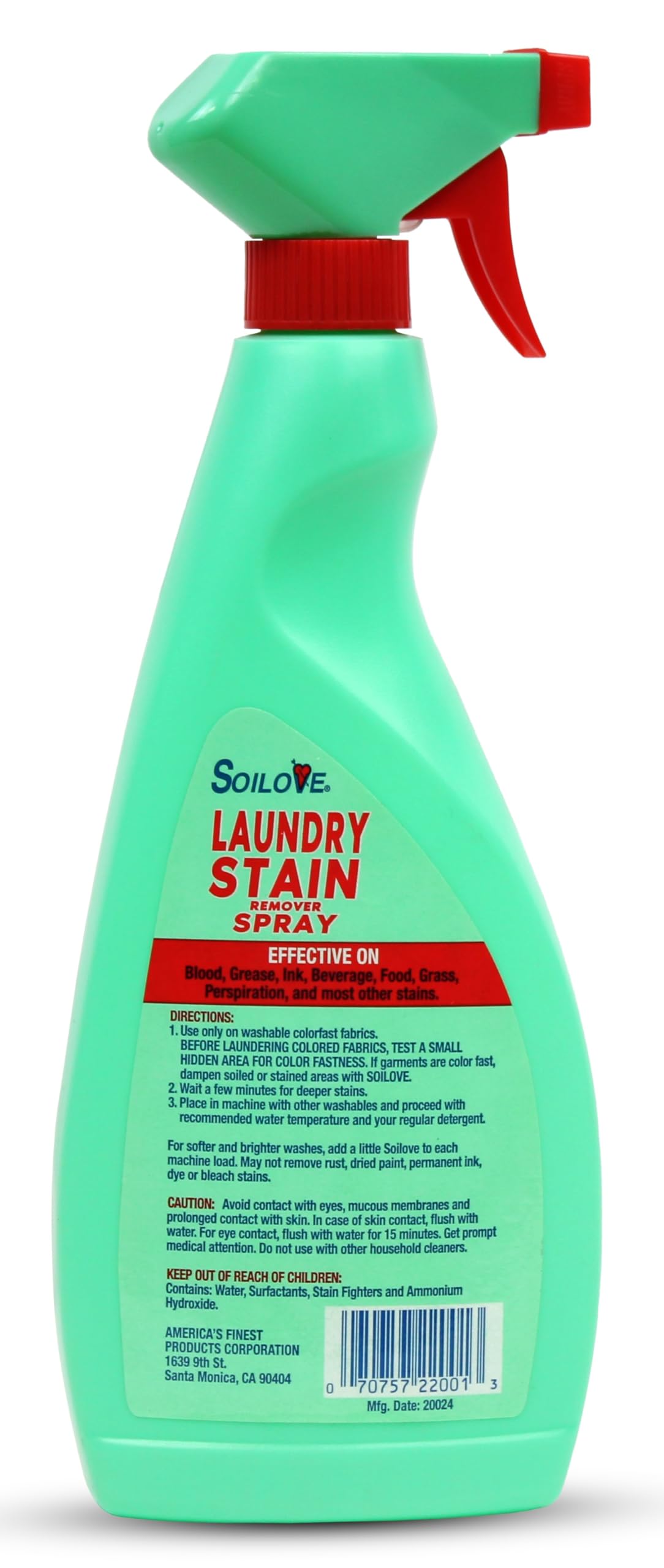 SOILOVE 22oz (1 pack) + Soilove 128oz (1 pack) Laundry Spot Remover for clothes- Powerful Triple-Acting formula Clings, Penetrates and Lifts everyday