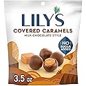LILY'S Milk Chocolate Style No Sugar Added, Covered Caramels Bag, 3.5 oz