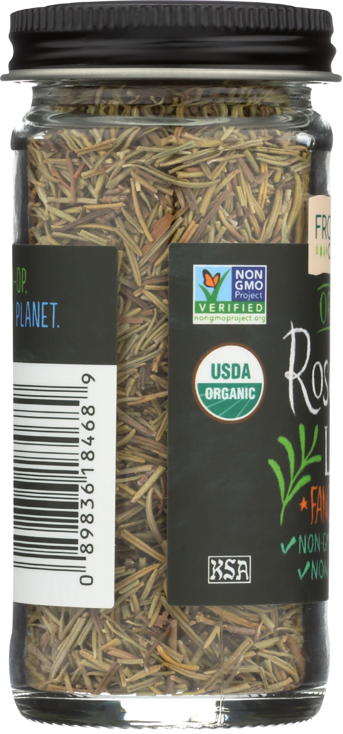 Frontier Co-op Organic Whole Rosemary Leaf, 0.85 Ounce Bottle, Pungent, Herbaceous, Fresh Earthy Taste & Aroma, Kosher