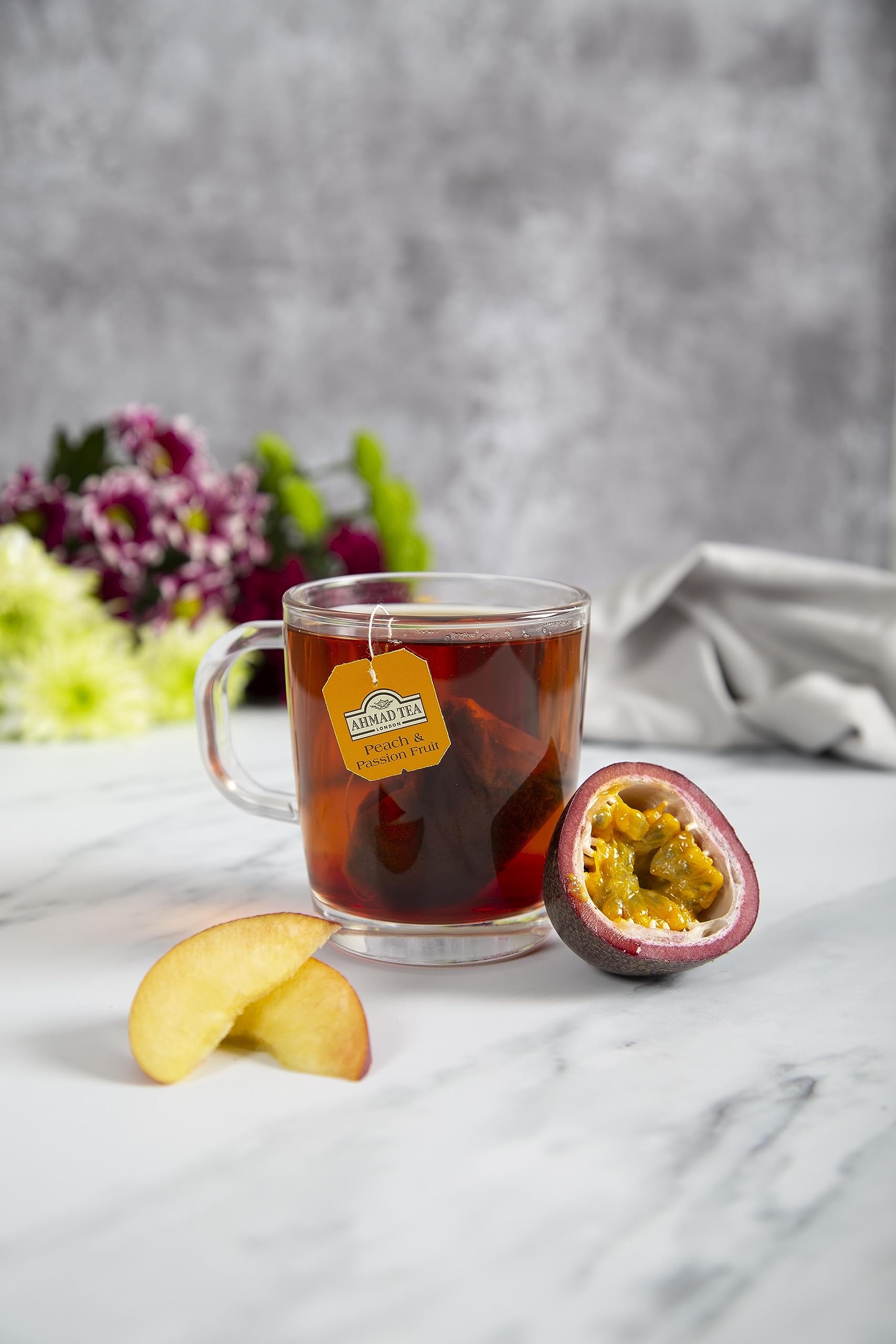 Ahmad Tea Black Tea, Peach And Passion Fruit Teabags, 20 ct (Pack Of 6) - Caffeinated And Sugar-Free