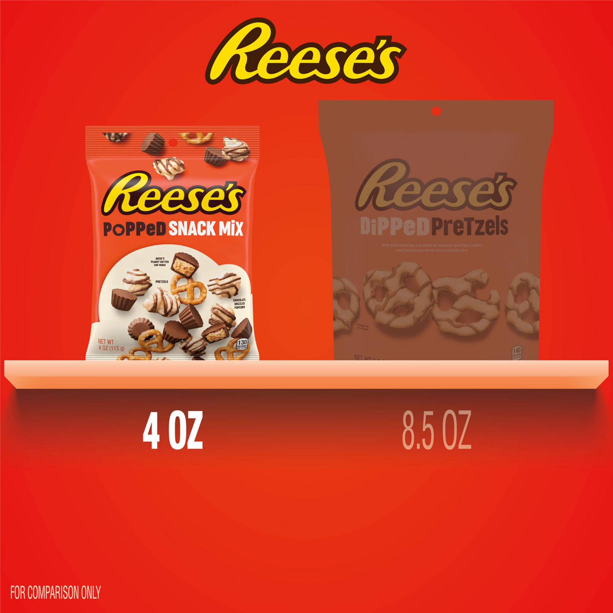 REESE'S Chocolate Peanut Butter Popped, Snack Mix Bag, 4 oz