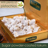 Turkish Delight with Pistachios - Traditional Lokum Candy Box, Authentic Turkish Sweets, Gourmet Arabic Dessert, Delicias Turcas, 17.6 oz (500g)