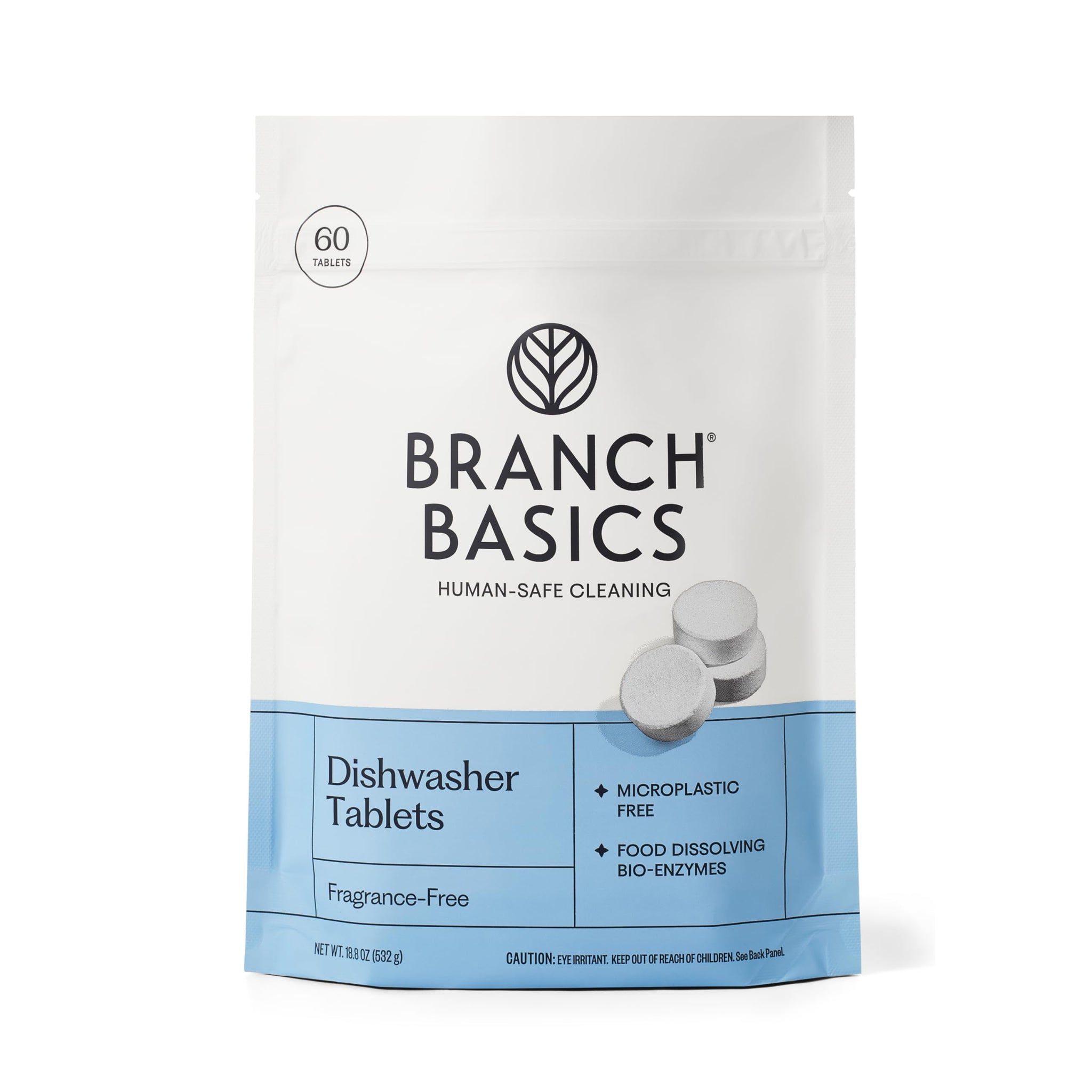 Branch Basics Dishwasher Tablets - 60 Ct | Plastic-Free, Fragrance-Free, Human-Safe, Dishwasher Pods Replacement | Delivers a Powerful Clean Without