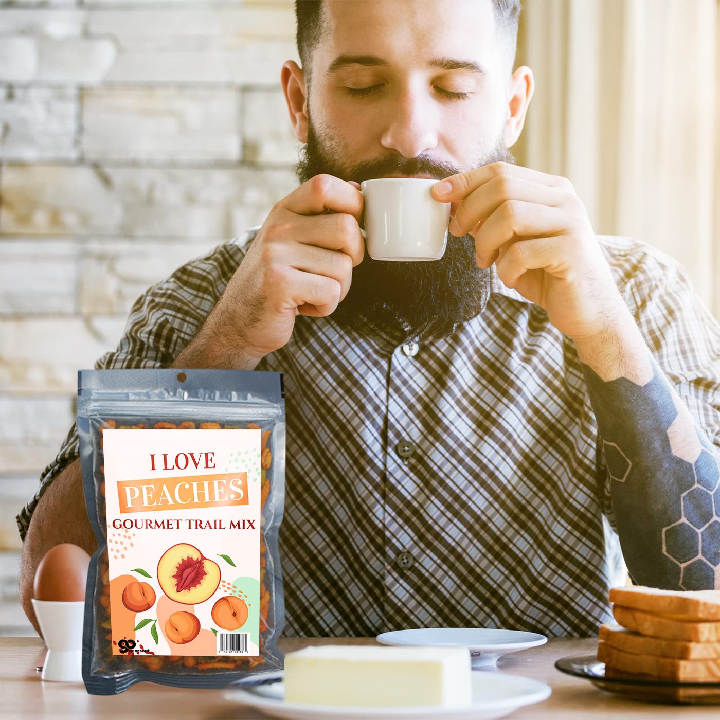 I Love Peaches Gourmet Trail Mix - Naughty Gifts for Dirty Boys and Girls - Funny Peach Gifts for Peach Lovers - Crunchy Spicy Food Gift White