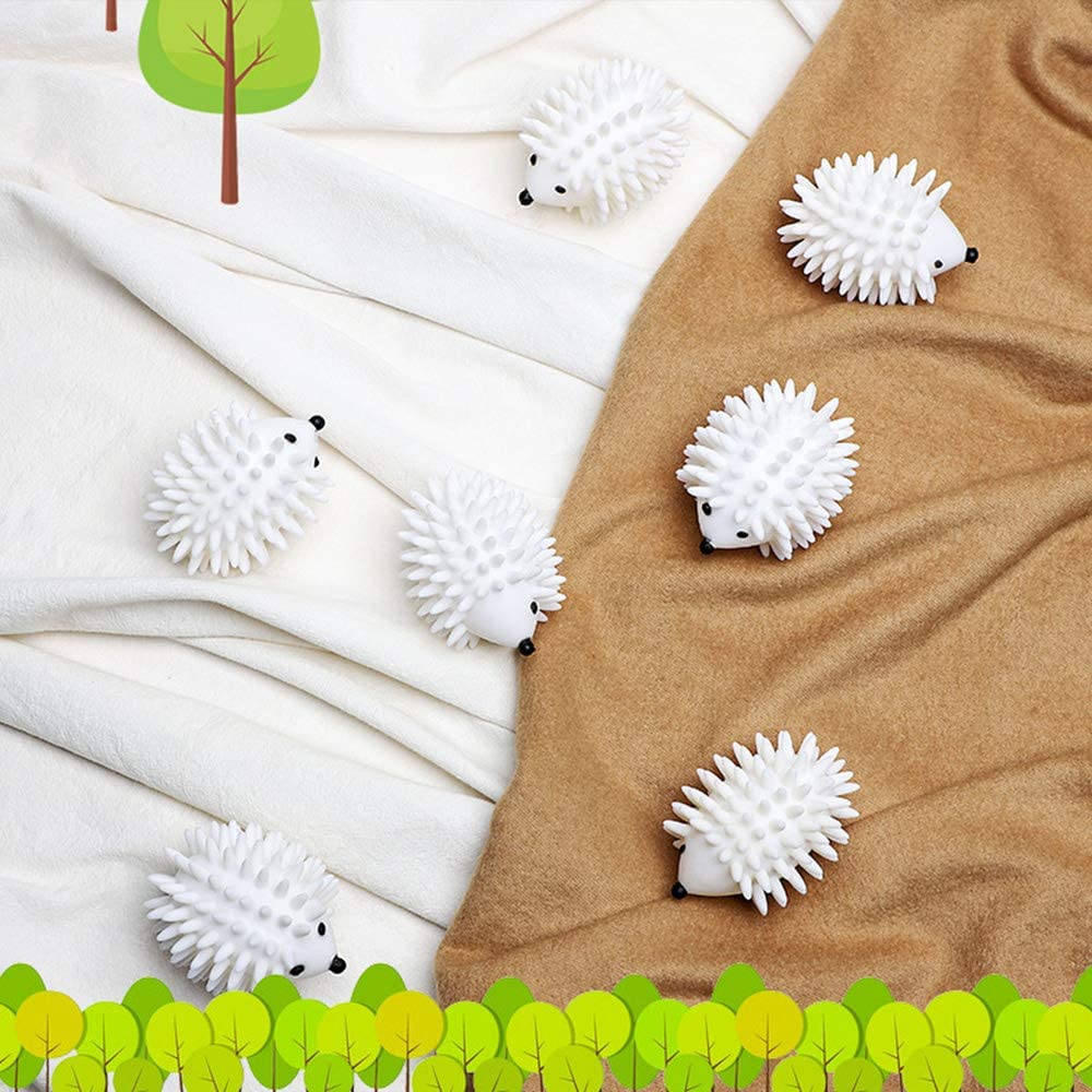 2pcs Hedgehog Dryer Balls Reusable Dryer Porcupine Ball for Dryer Machine Anti Static Soft Laundry Washing Balls (White)