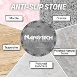 Nanotech Surface Solutions Anti Slip Stone -Reduces Slip & Fall Accidents Due to Wet Floors- Interior Exterior- Works in Minutes- For Travertine