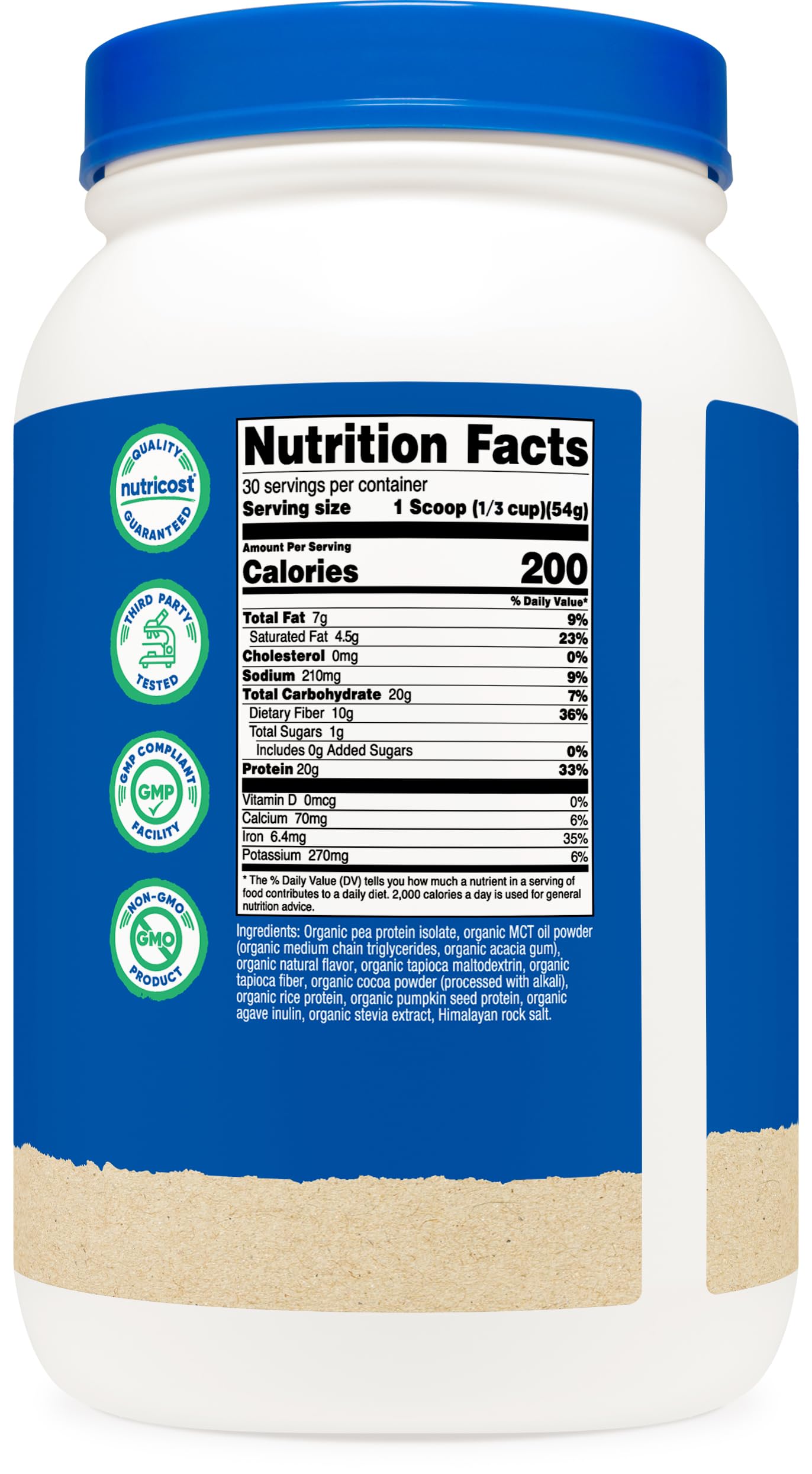 Nutricost Organic Vegan MRP (Chocolate Flavored) (30 Servings) - GMO Free, Gluten-Free Meal Replacement Drink