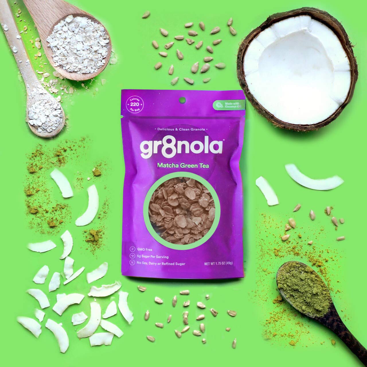 gr8nola VARIETY 12 PACK - Sampler Pack of 6 Flavors (2 Bags Each) - Healthy, Low Sugar Granola Cereal Snacks - Made with Superfoods - Soy Free, Dairy