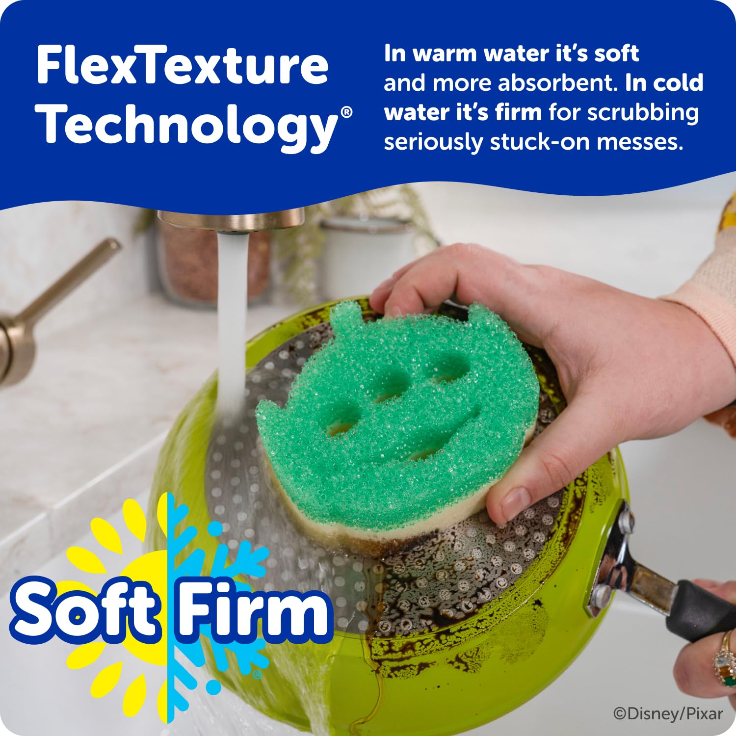 Scrub Daddy Scrub Mommy Toy Story Rocket Ship FlexTexture + ResoFoam Cleaning Sponges - Non-Scratch Sponges for Everyday Cleaning - Kitchen, Bathroom