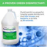 PureGreen24 Institutional pack Safe & Effective Disinfectant. Kills Deadly Germs including RSV Norovirus MRSA Staph Infuenza A Contains no toxic