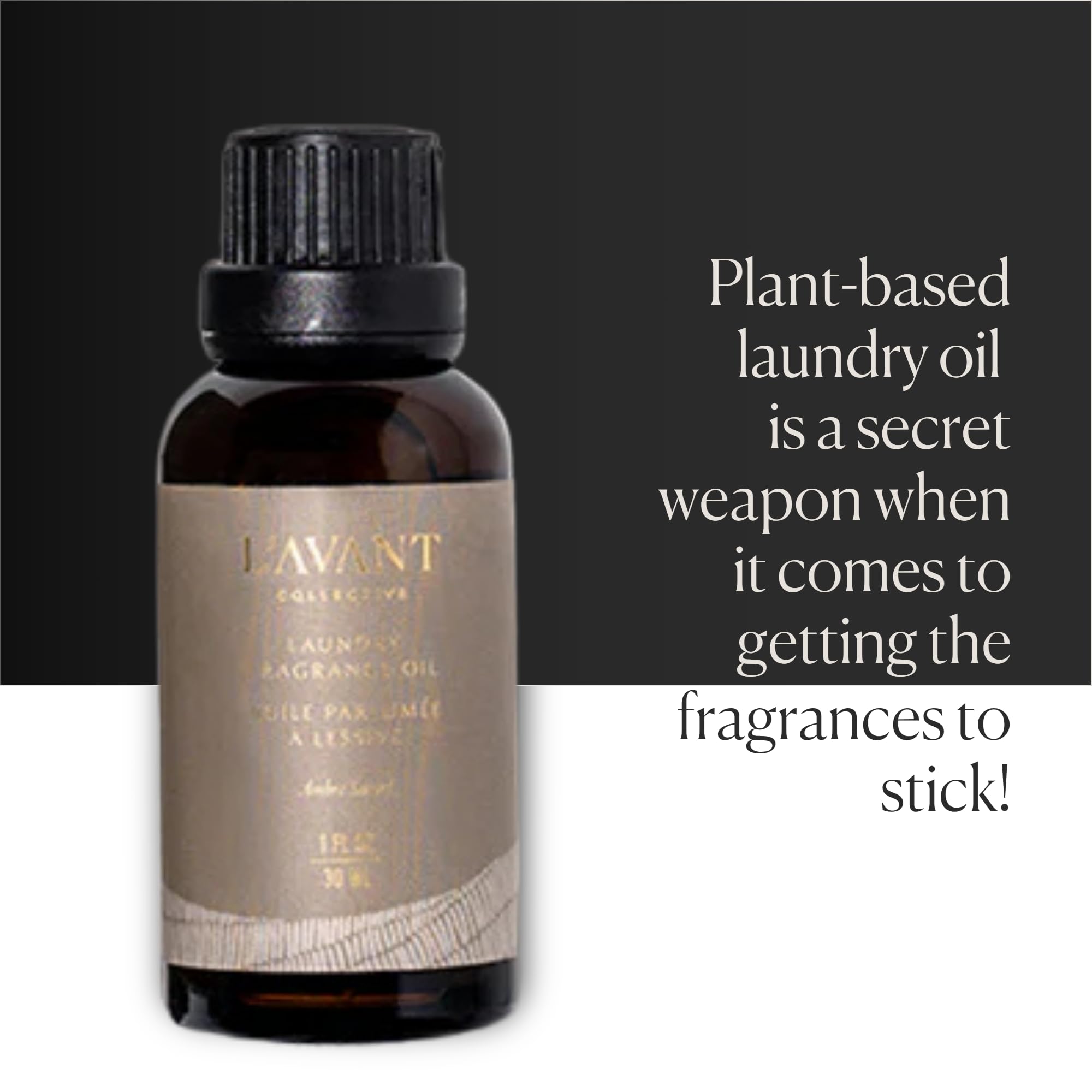 L'AVANT Collective | Essential Oils for Laundry - Dryer Balls Scents - Scented Fragrance Essential Oil Drops | Laundry Oil - Ambre Santal