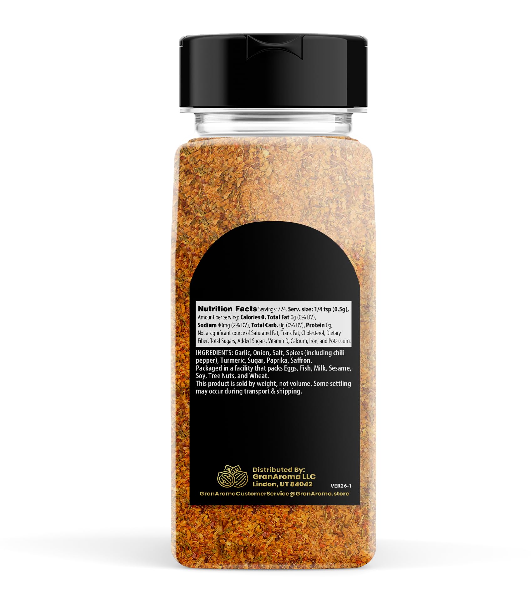 GranAroma Paella Seasoning, 12.8 oz, Authentic Spice Blend, Contains Saffron, Spanish Cuisine