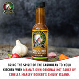 Mamas Own Original Hot Sauce by Cedella Marley Booker's Smilin Island -Habanero and Scotch Bonnet Peppers 1 Bottle 5 Ounce.
