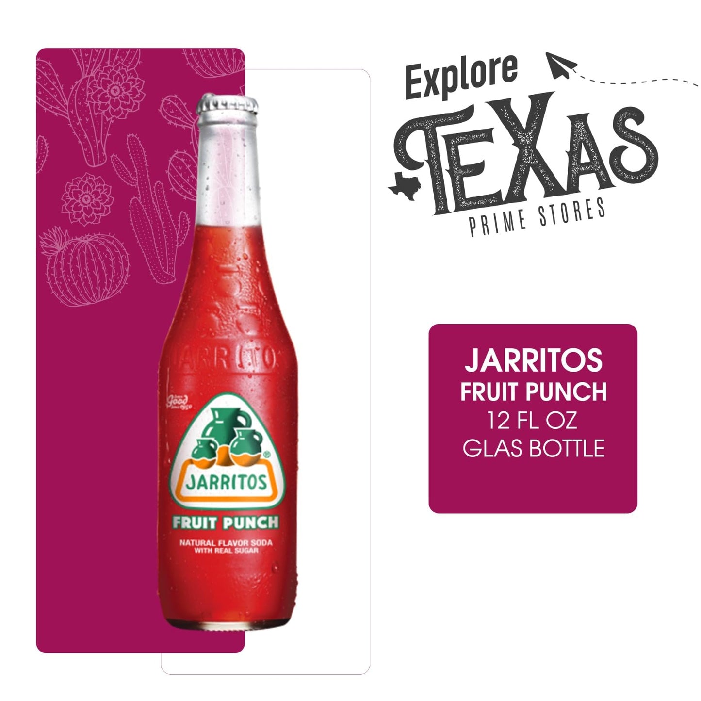 Jarritos 12-Pack of Fruit Punch Mexican Soft Drink Glass Bottle 12 fl oz Made with 100% Natural Sugar
