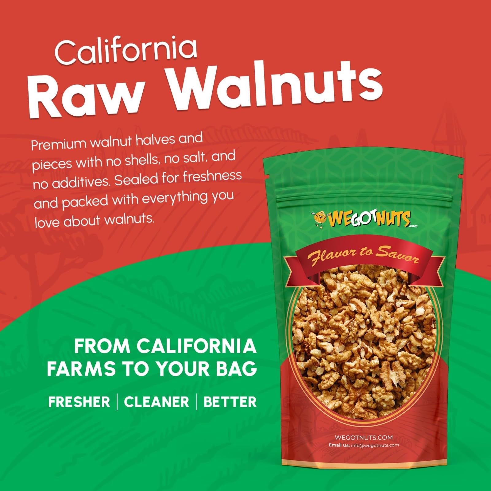 California Raw Walnuts- 4 Pounds, Resealable Package-Fresh, No Shell, Unsalted-All Natural Dry Halves and Chopped Pieces-For Snacking, Kids, Baking