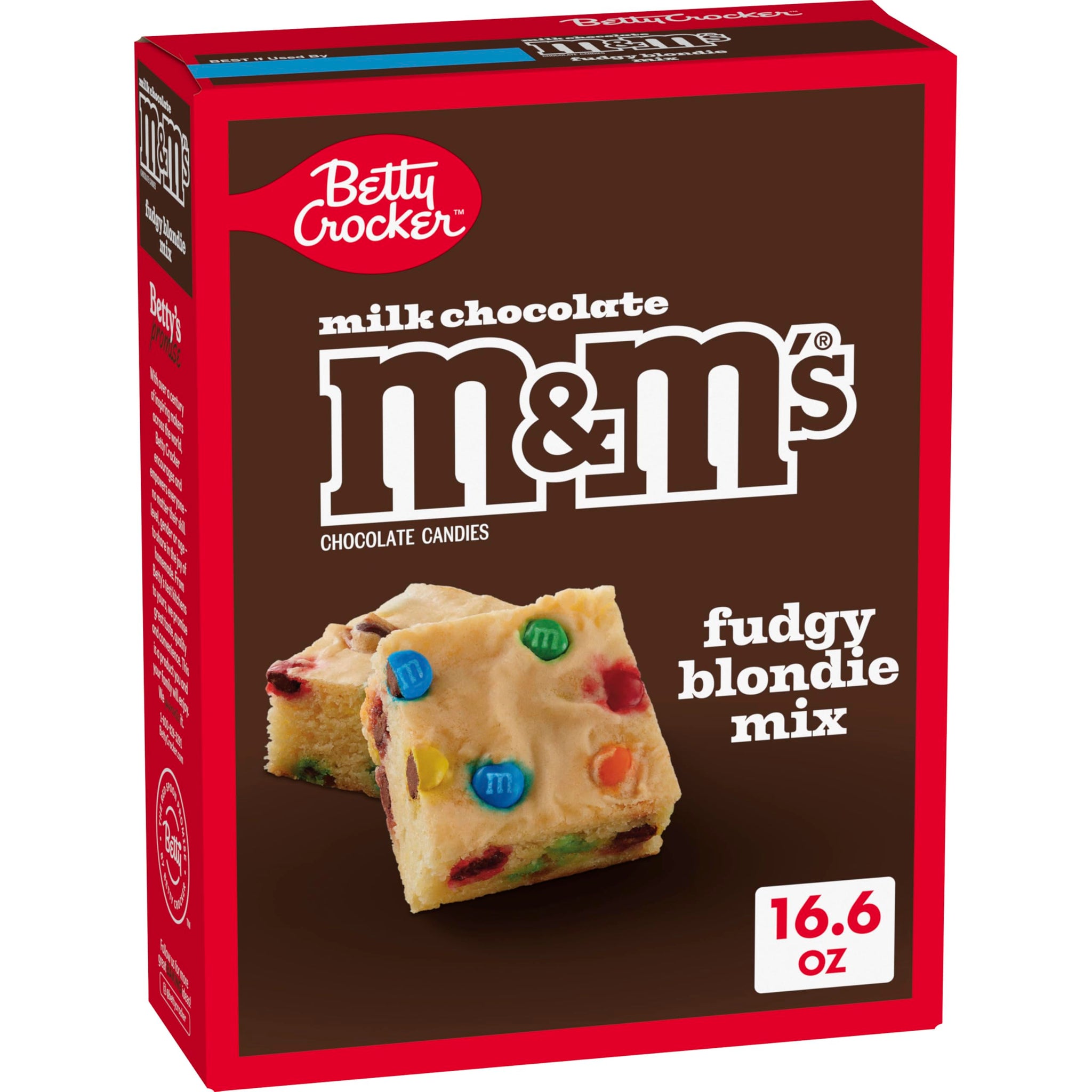 Betty Crocker Fudgy Blondie Bar Mix, with Milk Chocolate M&M'S Minis Chocolate Candies, 16.6 oz